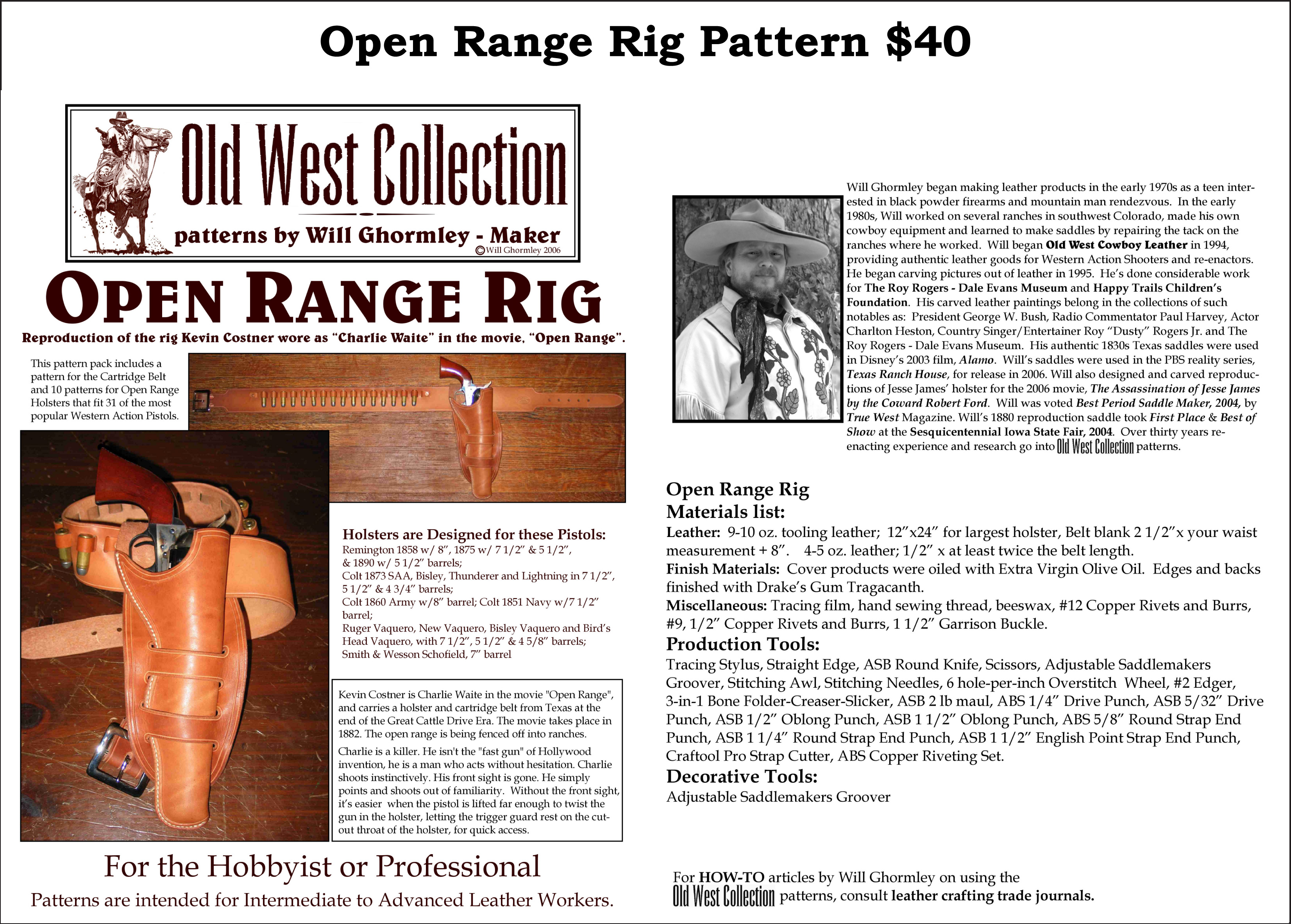 Open Range Rig Pattern — $40.00
